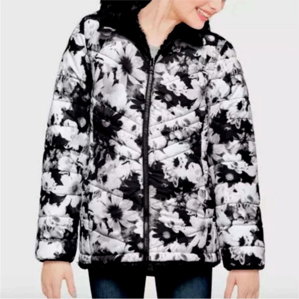 Floral Black and White Girls  Jacket size16